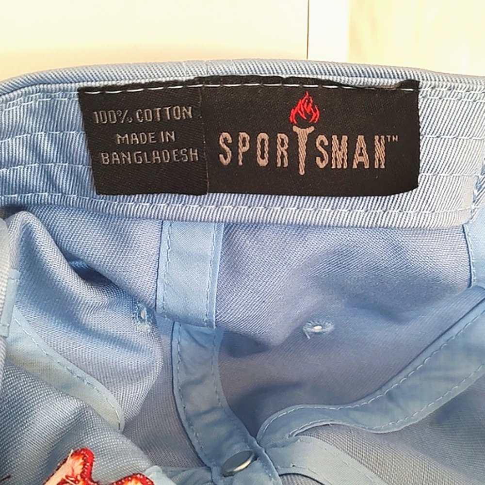 Sportsman LIght Blue 100% Cotton Adjustable Embroidered Baseball Cap - Picture 9 of 9